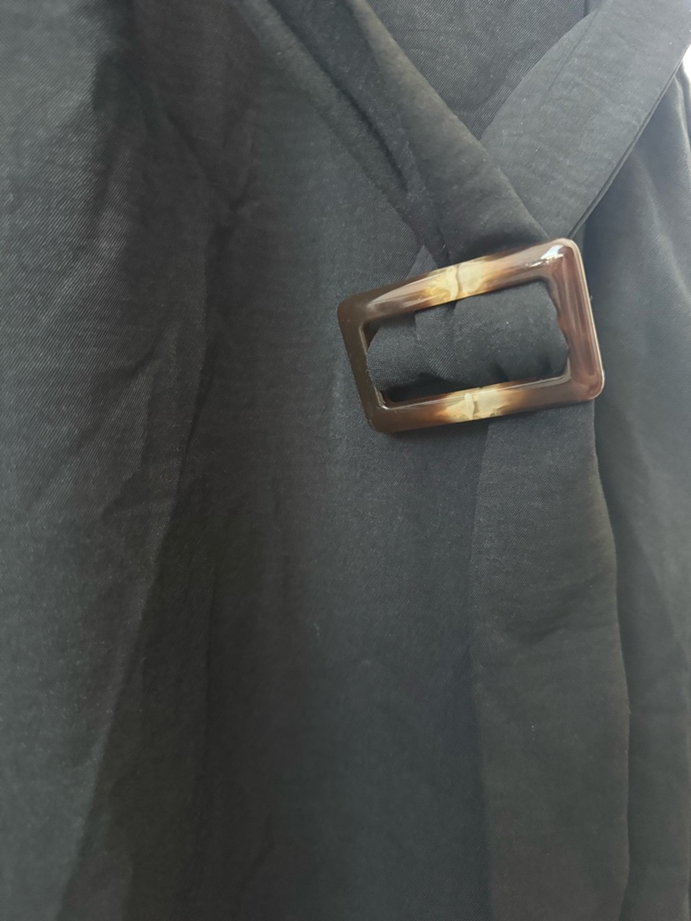 Monteau Black Midi Shirt Dress with Puff Sleeves - Picture 4 of 6